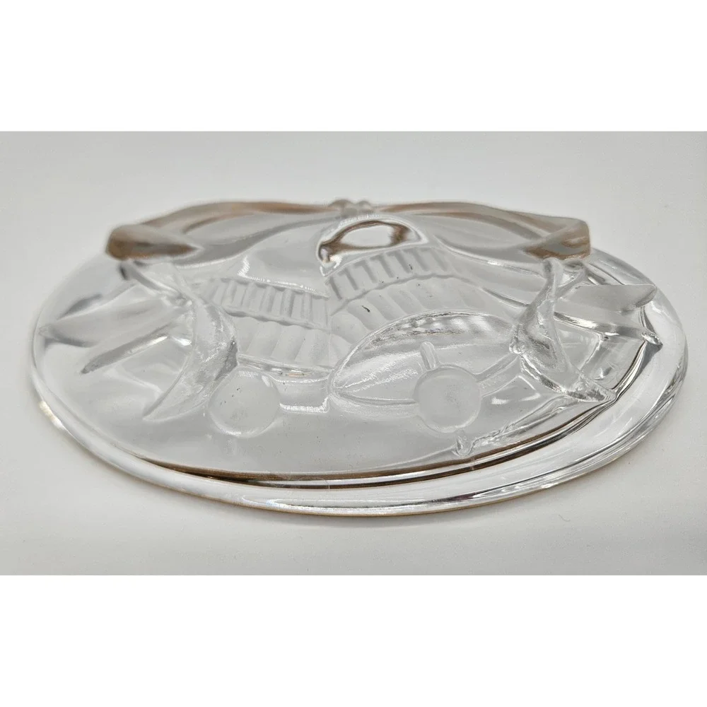 Mikasa Studio Nova Oval Glass Dish Gold Gilt Rim Bells‎ And Ribbons Design 7